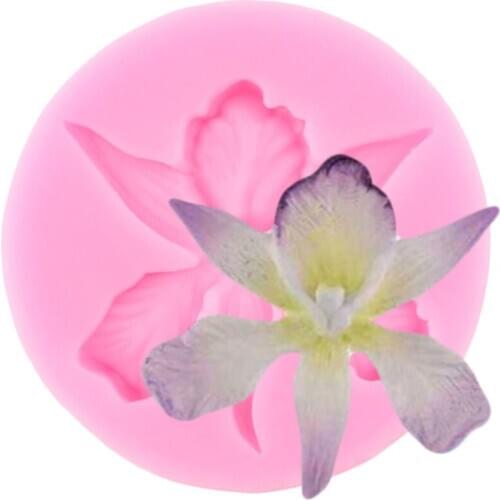 Orchid Flower Silicone Molds DIY Cupcake Topper Fondant Cake Decorating Tools Polymer Clay Resin Candy Chocolate Gumpaste Mold