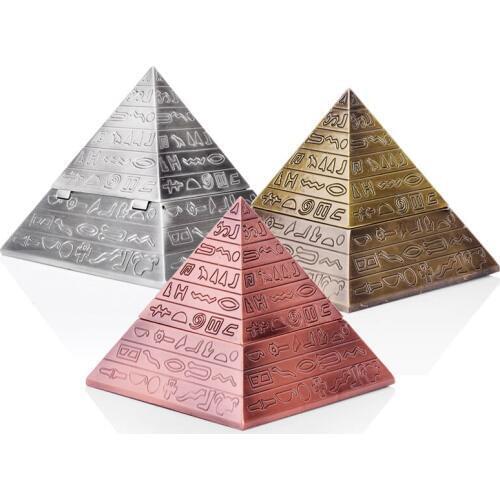 Creative Pyramid Ashtray Retro Carving Personality Fashion Egyptian Ash Tray Home Decoration Accessories Outdoor Indoor Ornament