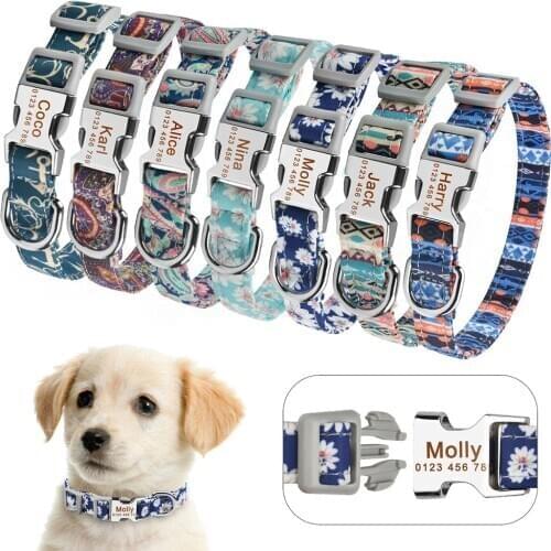 Personalized Adjustable Cat Collar Custom Neck Buckle Strap Belt For Small Medium Large Cat Kitten