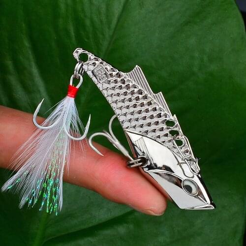 New Sunlure 1pc Spoon Lure 35g-26g-18g-10g-7g Metal Fishing Bait Silver/Gold Spoon Bass Baits Black Feather Hook Fishing Tackle