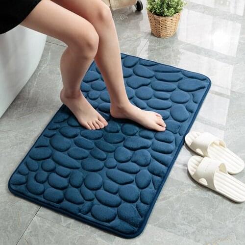 Simple Solid Color Carpets Absorbent Non-slip Entrance Doormat Soft Foot Pads for Toilet Bathroom Home Decor