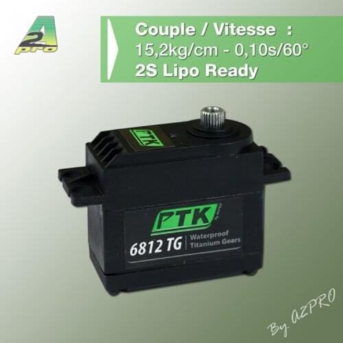 PTK 6812 TG-D standard steering gear large torque car model ship model titanium metal gear splash-proof water servo