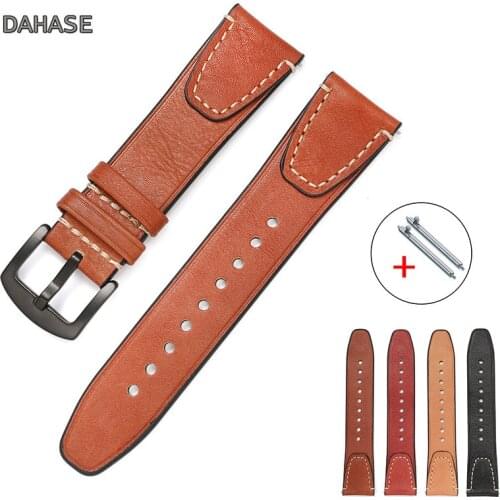 20/22mm Retro Genuine Leather Watchband For Samsung Galaxy Watch 3 41mm 45mm Strap Active 2 Gear S3 Galaxy Watch 42mm 46mm Band
