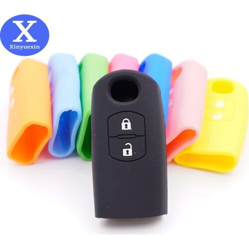Xinyuexin Silicone Key Cover Case Shell for Mazda Axela 3 2 6 Cx5 Cx3 Cx 8 Cx4 Cx7 Sch5 X5 2 Button Remote Fob half of Protector
