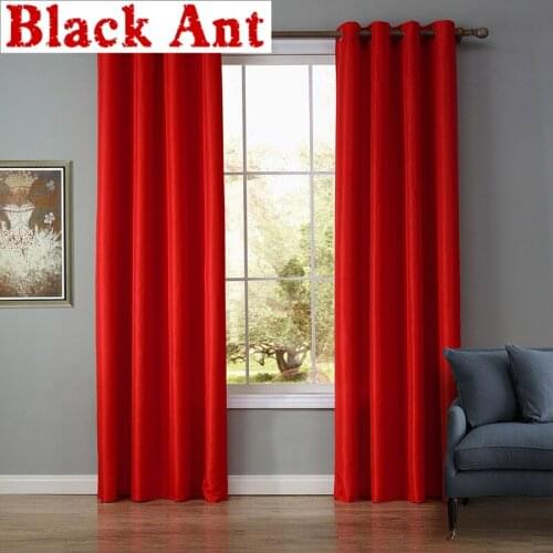 Modern Solid Curtain Blackout For Living Room Window Sheer Curtain Bedroom Grommet Top Finished Window Drapes Insulation 092#20