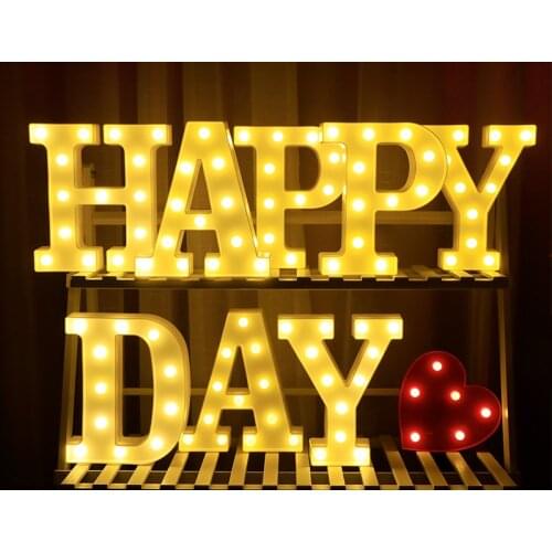 Led Letters Led Night Light Fairy Lights 16CM Letter Lights Festoon Led Lights for Room Decoration Bedroom Child Night Lights