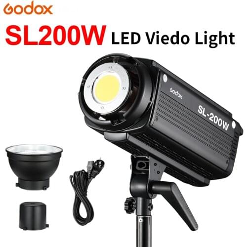 Godox SL200W SL-200W 200Ws 5600K Photo Studio LED Continuous Video Light Lamp For Photography Shoot DSLR Camera 95 CRI