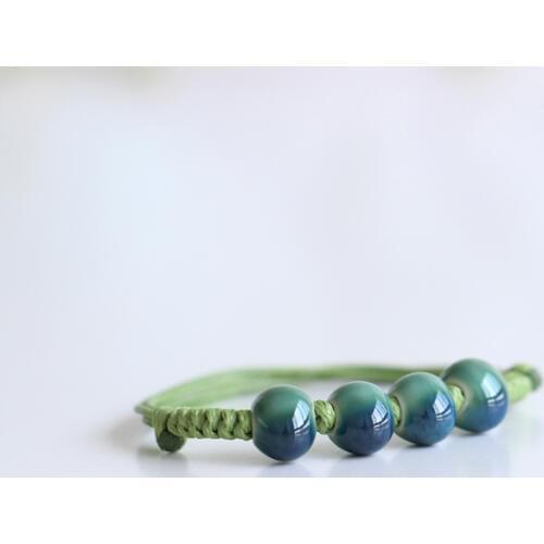 Traditional Boondoggle Hand Woven Ceramic Bracelets Beads Simple Folk Style Womens Jewelry Wholesale Free Shipping #1496