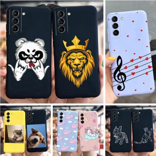 For Samsung Galaxy S21 Ultra 5G Case Cool Lion Frosted Matte Cover Bumper For Samsung S21 Plus S21FE S21 Ultra Slim Phone Fundas