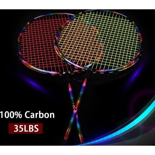 High Tension 35LBS G4 100% Carbon Fiber Strung Badminton Rackets Professional Ultralight Training Racquet Bags 4U 80G Speed