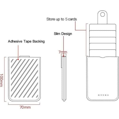 Y166 PU Leather Wallet Card Bag Adhesive Holder Case Pouch Sticker for Cell Phone