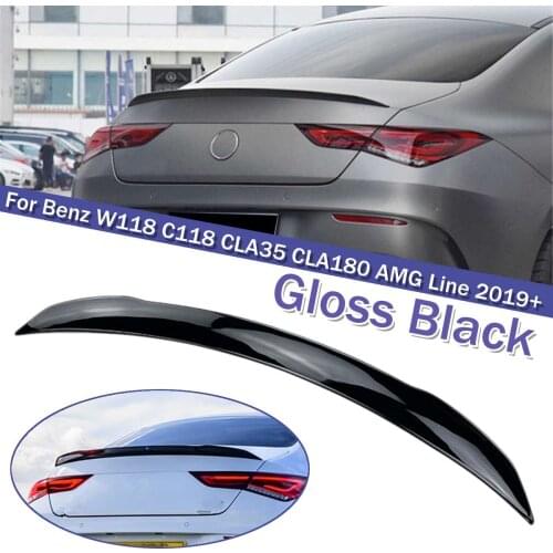 For Mercedes Benz W118 C118 CLA35 CLA180 CLA200 CLA250 CLA45 AMG Line 2019-2021 Rear Trunk Spoiler Tail Wing Lip Glossy Black