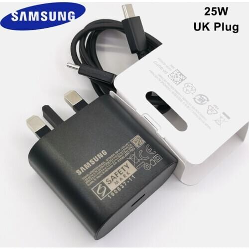 Samsung S20 Note 20 Ultra Super Fast Charger UK Plug 25W Super Fast Charging Adapter For Galaxy S20 Note 10 Plus S20FE S20 lite
