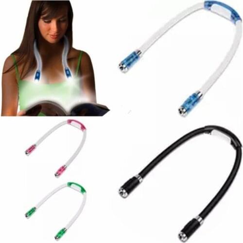 1 Pc Book Light Rechargeable LED Light Neck Hug Reading Lights For Bed Reading Hands-free Flexible Arm Light Random Color