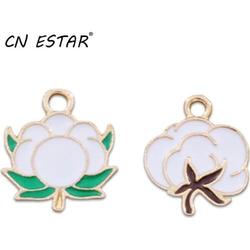 20pcs/Lot Cartoon Brown Cotton Shape Enamel Charms Dripping Alloy Earrings Keychain Pendant DIY Jewelry Accessories Materials