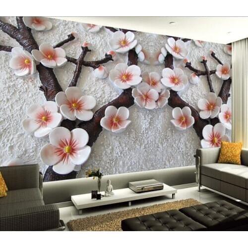 Custom 3D Wallpaper Design Chinese S Plum Photo Kitchen Bedroom Living Room Wall Murals Papel De Parede Para Quarto