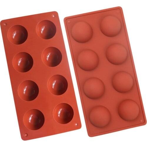 8 Holes Silicone Mold, Semi Sphere Chocolate Molds, Festival Party Food Grade Baking Mold for Making Chocolate, Cake, Jelly, Pud