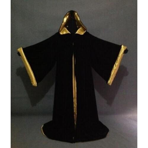 Hooded Velvet Wizard Cloak Cape Halloween Sleeves Robe Velvet Cloak Sleeves Robe Halloween Hooded Wizard Medieval Renaissance