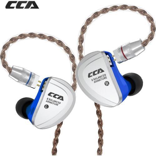 CCA C16 8BA Drive Units In Ear Earphone 8 Balanced Armature HIFI Monitoring Earphone Headset With Detachable Detach 2PIN Cable