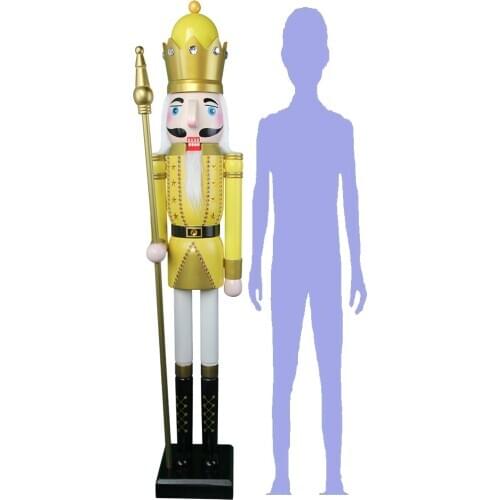 CDL 4feet/120cm/4ft/4foot Life sized large/Giant Yellow Christmas Wooden Nutcracker King & Soldier Ornament Doll K26