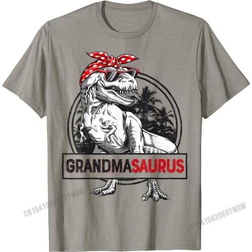 Grandmasaurus T rex Dinosaur Grandma Saurus Family Matching T-Shirt Top T-shirts Tops Tees Family Cotton Casual Custom Mens
