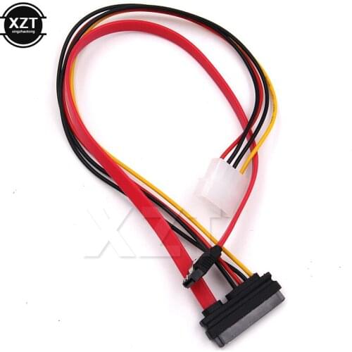 New 40cm 15+7 Pin Power Data Line to 4 Pin IDE Power SATA Data Hard Cable for Car Accessories