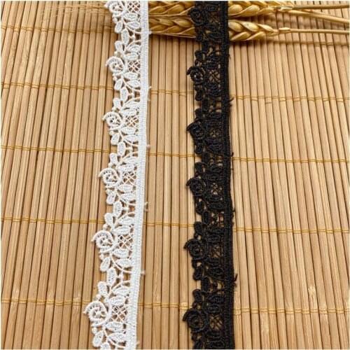 1Yards New Embroidery Lace Trim White Black Ribbon Wide 2cm Trimmings Clothes Lace Fabric For Sewing Wedding Dress dentelle QZ08