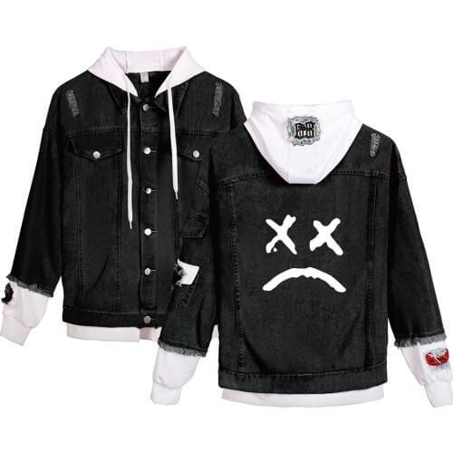 Jacket For Men Lil Peep Loose Coat Denim Long Coat Warm Cowboy Popular Singer Jean Jacket With Black Fashion Plus Size Male 4XL