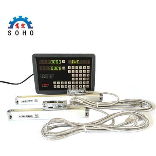 New 2 Axis digital readout with linear scale 100-1020mm 5micron linear encoder complete dro kits