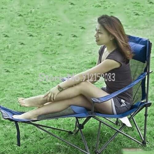 Outdoor Folding Reclining Chair Portable Ultra Light Sitting Reclining Dual Purpose Chair Lunch Break Afternoon Couch Leisure Be