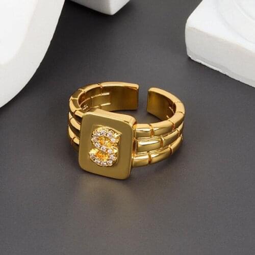 Simple Geometric S Letter Silver Color Ring Women Creative Finger Rings For Lady Girlfriend Birthday Gift Trendy Party Jewelry