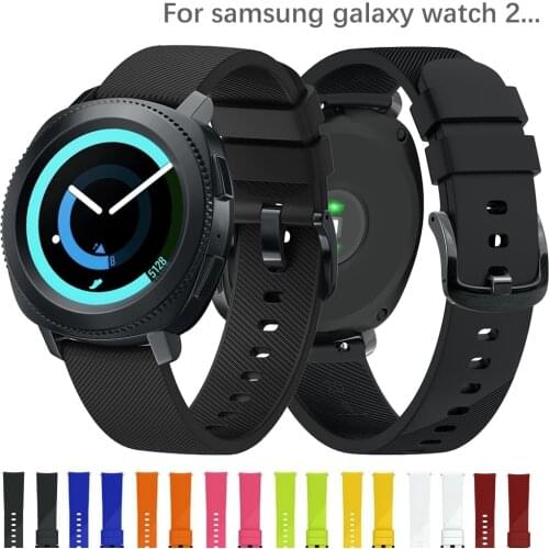 20mm watch strap For Samsung galaxy watch active 2 gear S2 42mm sport silicone correa pulseira bracelet belt watch Accessories