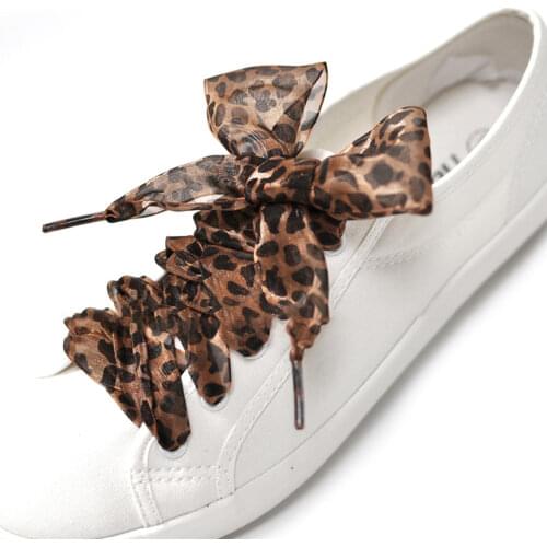 Leopard Print Lace Lace Shoelaces Fashion Sneakers Canvas Shoes Shoes Decoration New Fashion Shoes Accessories