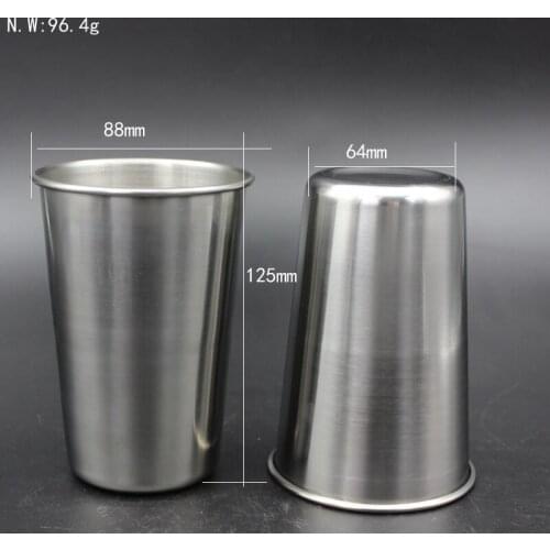 500ML Stainless Steel Cups 16oz Tumbler Pint Glasses Metal Cups Hand Beer Cup Drinking Accessories 100pcs/lot