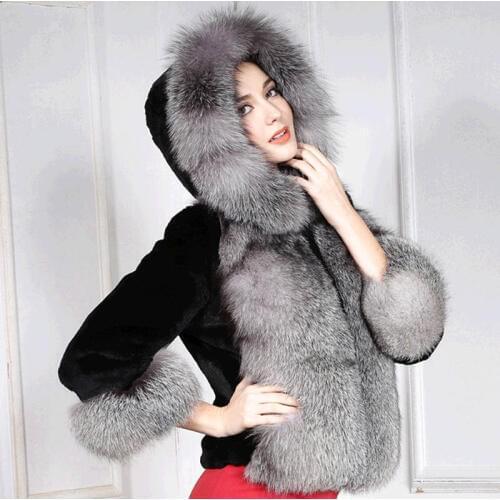 Thick Warm Winter Jacket Women Real Raccoon Fox Fur Collar Hooded Down Jacket Coat Oversized Parka Warm Women down Coat