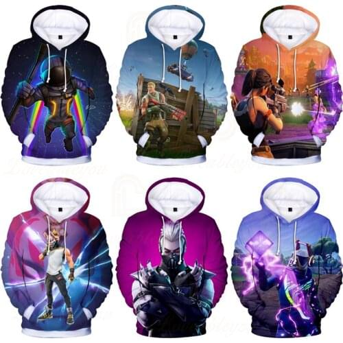 Fortnite Victory Royal 6 To 19 Years Kids Hero Sweatshirt Battle Royale 3D Hoodie Boys Girls Cartoon Tops Teen Clothes