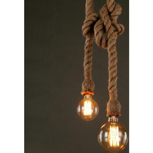 Hemp Rope Pendant Lights Vintage Retro Loft Industrial Hanging Lamp for Living Room Kitchen Home Decor light fixture