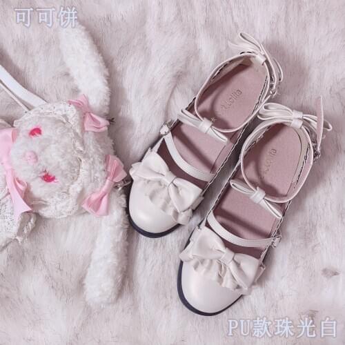 Japanese Round Head Sweetheart Cute Lolita Girls Shoes Vintage Sweet Lolita Shoes Bowknot Female Princess Anime Kawaii Girl