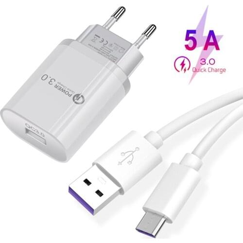 Tipo C 5A DE DATOS Cable de carga para Xiaomi 8 9 9T A3 Redmi Note 7 8 Pro Honor 10 20 Pro P teléfono inteligente teléfono QC 3