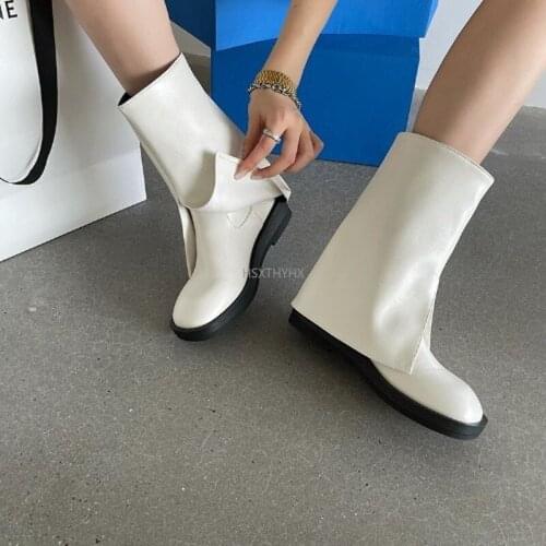 2021 New Fashion Designer Chunky Platform Women Ankle Boots Black Winter Shoes Female Chelsea Booties Size 35-40