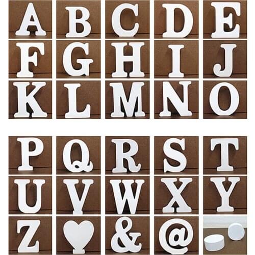 1PCS Creativity Freestanding Wood Wooden Letters White Alphabet Photography Props for Wedding Birthday Party Home Decorations