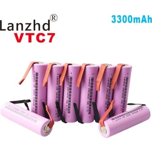 2020 18650 3.7v battery 35E original Rechargeable batteries 18650 lithium Li ion 3300mAh VTC7 +DIY Nickel (5-35pcs)