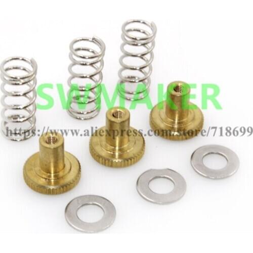 3pcs/set UM2 Ultimaker2 heated bed adjustment spring+ hand twist knurled screw + gasket 3D printer accessories