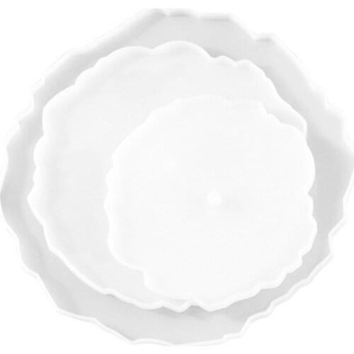 3PCS Desktops Coaster Molds For Resin Casting Silicone Coaster Molds For Cake Holder Resin Fruits Tea Plate Accessories Party