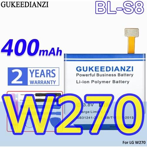 400mAh GUKEEDIANZI High Capacity Battery BL-S8 For LG W270 Bateria