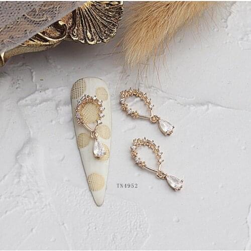 5pcs TN4952 Crystal Zircon Water drop Pendant Nail Art Rhinestone stones nails accessories nail art decorations 3D Nail charms