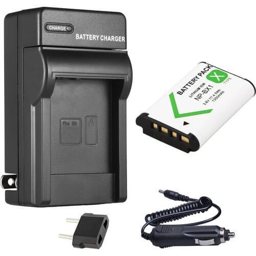 Battery + Charger for Sony HDR-AS30V, HDR-AS50R, HDR-AS100VR, HDR-AS200VR, HDR-AS300R, FDR-X1000VR, FDR-X3000R POV Action Cam