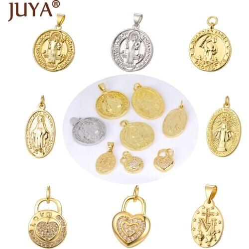 Jewelry For DIY Making Accessories Copper Pattern Charms Pendants Inlaid Cubic Zirconia Pendant Necklace Supplies