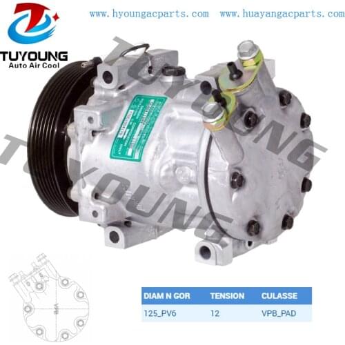 SD7V16 Auto a/c compressor for Renault Clio Kangoo 1.9D 7700100417 125mm 6pk 12v