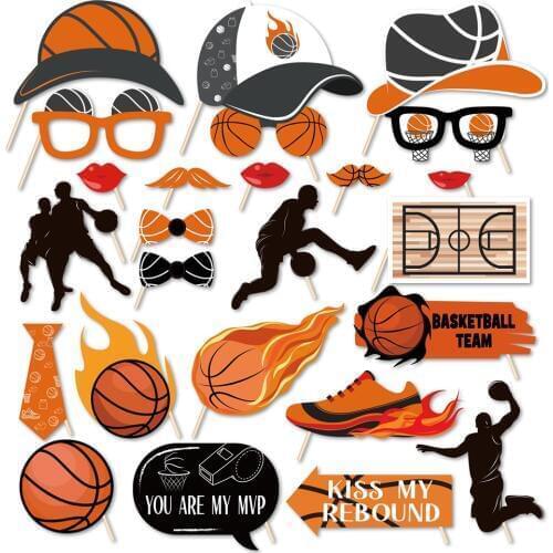 Basketball Party Decorations Kids Party Favors Baby Shower Sports DIY Photobooth Props Boys Happy Birthday Photobooth Props